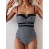 imageEomenie Womens Push Up Wrap Front Swimsuit One Piece Tummy Control Bathing Suits Bandeau Support Slimming SwimwearPrinted B