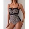 imageEomenie Womens Push Up Wrap Front Swimsuit One Piece Tummy Control Bathing Suits Bandeau Support Slimming SwimwearPrinted C