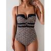 imageEomenie Womens Push Up Wrap Front Swimsuit One Piece Tummy Control Bathing Suits Bandeau Support Slimming SwimwearPrinted C