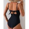 imageEomenie Womens Push Up Wrap Front Swimsuit One Piece Tummy Control Bathing Suits Bandeau Support Slimming SwimwearPrinted a