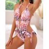 imageEomenie One Piece Swimsuits for Women Cutout Tie Back and Side Monokini Halter Bathing Suits Plunge Slimming SwimwearOrange