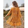 imageEomenie Womens Contrast Lace Bathing Suit Cover Up VNeck Swimsuit Coverups Loose Swimwear Beach Dress BeachwearBrown