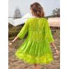 imageEomenie Womens Contrast Lace Bathing Suit Cover Up VNeck Swimsuit Coverups Loose Swimwear Beach Dress BeachwearFluorescent Green