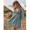 imageEomenie Womens Contrast Lace Bathing Suit Cover Up VNeck Swimsuit Coverups Loose Swimwear Beach Dress BeachwearGreen