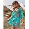 imageEomenie Womens Contrast Lace Bathing Suit Cover Up VNeck Swimsuit Coverups Loose Swimwear Beach Dress BeachwearLight Blue