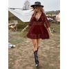 imageEomenie Womens Contrast Lace Bathing Suit Cover Up VNeck Swimsuit Coverups Loose Swimwear Beach Dress BeachwearWine Red