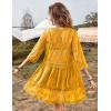 imageEomenie Womens Contrast Lace Bathing Suit Cover Up VNeck Swimsuit Coverups Loose Swimwear Beach Dress BeachwearYellow