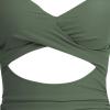 imageEomenie Womens One Piece Swimsuits Tummy Control Cutout High Waisted Bathing Suit Wrap Tie Back 1 Piece SwimsuitGreen