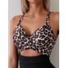 imageEomenie Womens One Piece Swimsuits Tummy Control Cutout High Waisted Bathing Suit Wrap Tie Back 1 Piece SwimsuitLeopard
