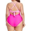 imageEomenie Womens One Piece Swimsuits Tummy Control Cutout High Waisted Bathing Suit Wrap Tie Back 1 Piece SwimsuitPink