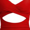 imageEomenie Womens One Piece Swimsuits Tummy Control Cutout High Waisted Bathing Suit Wrap Tie Back 1 Piece SwimsuitRed