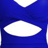 imageEomenie Womens One Piece Swimsuits Tummy Control Cutout High Waisted Bathing Suit Wrap Tie Back 1 Piece SwimsuitRoyal Blue