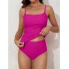 imageEomenie Womens Swimsuit Tankini Tummy Control Bathing Suits Two Piece Full Coverage Slim Swim Suits with High Waisted BottomDark Purple