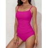 imageEomenie Womens Swimsuit Tankini Tummy Control Bathing Suits Two Piece Full Coverage Slim Swim Suits with High Waisted BottomDark Purple