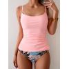imageEomenie Womens Swimsuit Tankini Tummy Control Bathing Suits Two Piece Full Coverage Slim Swim Suits with High Waisted BottomPink and Printed