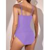 imageEomenie Womens Swimsuit Tankini Tummy Control Bathing Suits Two Piece Full Coverage Slim Swim Suits with High Waisted BottomPurple