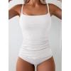 imageEomenie Womens Swimsuit Tankini Tummy Control Bathing Suits Two Piece Full Coverage Slim Swim Suits with High Waisted BottomWhiteribbed