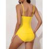 imageEomenie Womens Swimsuit Tankini Tummy Control Bathing Suits Two Piece Full Coverage Slim Swim Suits with High Waisted BottomYellow