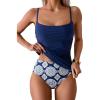 Blue and White Printed