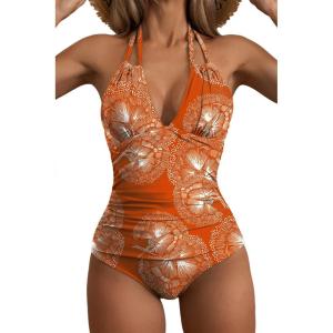 imageEomenie Womens One Piece Swimsuits Tummy Control Halter Slimming Bathing Suit Plunge 1 Piece Swimsuit for WomanA1