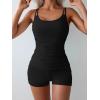 imageEomenie Womens Swimsuit Tankini Set Modest Tummy Control Slimming Bathing Suits Two Piece Swim Suit with High Waisted ShortBlack