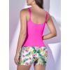 imageEomenie Womens Swimsuit Tankini Set Modest Tummy Control Slimming Bathing Suits Two Piece Swim Suit with High Waisted ShortHot Pink