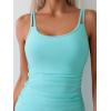 imageEomenie Womens Swimsuit Tankini Set Modest Tummy Control Slimming Bathing Suits Two Piece Swim Suit with High Waisted ShortLight Blue