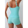 imageEomenie Womens Swimsuit Tankini Set Modest Tummy Control Slimming Bathing Suits Two Piece Swim Suit with High Waisted ShortLight Blue