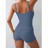 imageEomenie Womens Swimsuit Tankini Set Modest Tummy Control Slimming Bathing Suits Two Piece Swim Suit with High Waisted ShortLight Blue Floral