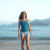 imageEomenie Womens Swimsuit Tankini Set Modest Tummy Control Slimming Bathing Suits Two Piece Swim Suit with High Waisted ShortPeacock Blue