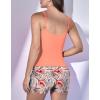 imageEomenie Womens Swimsuit Tankini Set Modest Tummy Control Slimming Bathing Suits Two Piece Swim Suit with High Waisted ShortPink