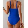imageEomenie Womens Tankini Swimsuit Two Piece Tummy Control Bathing Suit V Neck Ring Linked Swimwear with High Waisted BottomsRoyal Blue