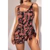 imageEomenie One Piece Swimdress Swimsuits for Women Tummy Control Swim Dresses Skirt Bathing SuitBlack Pink Print