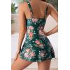 imageEomenie One Piece Swimdress Swimsuits for Women Tummy Control Swim Dresses Skirt Bathing SuitGreen  Floral Printed