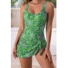 imageEomenie One Piece Swimdress Swimsuits for Women Tummy Control Swim Dresses Skirt Bathing SuitGreen Printed