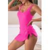 imageEomenie One Piece Swimdress Swimsuits for Women Tummy Control Swim Dresses Skirt Bathing SuitHot Pink 2