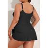 imageEomenie Plus Size Swimdress for Women One Piece Swimsuit Tummy Control Swim Dresses Skirt Bathing SuitBlack