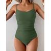 imageEomenie Tankini Swimsuits for Women Two Piece Tummy Control Bathing Suit Slimming Modest Swimwear with High Waisted BottomArmy Green