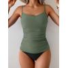 imageEomenie Tankini Swimsuits for Women Two Piece Tummy Control Bathing Suit Slimming Modest Swimwear with High Waisted BottomArmy Green Black