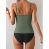 imageEomenie Tankini Swimsuits for Women Two Piece Tummy Control Bathing Suit Slimming Modest Swimwear with High Waisted BottomArmy Green Black