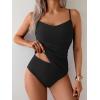 imageEomenie Tankini Swimsuits for Women Two Piece Tummy Control Bathing Suit Slimming Modest Swimwear with High Waisted BottomBlack