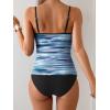 imageEomenie Tankini Swimsuits for Women Two Piece Tummy Control Bathing Suit Slimming Modest Swimwear with High Waisted BottomBlue Striped