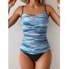 imageEomenie Tankini Swimsuits for Women Two Piece Tummy Control Bathing Suit Slimming Modest Swimwear with High Waisted BottomBlue Striped