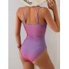 imageEomenie Womens One Piece Swimsuit Tummy Control Slimming Bathing Suit Color Block Spaghetti Strap 1 Piece Swim Suit SwimwearBlue and Red