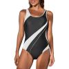 imageEomenie Athletic Womens One Piece Swimsuits Tummy Control Stretch Bathing Suits Color Block Slimming Swimwear