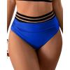 imageEomenie Womens High Waisted Bikini Bottom Tummy Control Swimsuit Bottom Swim BriefsNavy Blue
