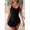 imageEomenie One Piece Swimdress Swimsuits for Women Tummy Control Swim Dresses Skirt Bathing SuitBlack 2
