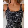 imageEomenie One Piece Swimdress Swimsuits for Women Tummy Control Swim Dresses Skirt Bathing SuitBlack Polka Dot