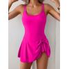imageEomenie One Piece Swimdress Swimsuits for Women Tummy Control Swim Dresses Skirt Bathing SuitHot Pink