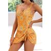 imageEomenie One Piece Swimdress Swimsuits for Women Tummy Control Swim Dresses Skirt Bathing SuitOrange  Blue  Printed